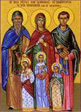Άγιοι Κύρος και Ιωάννης οι Ανάργυροι και η Αγία Αθανασία με τις τρεις θυγατέρες της Θεοδότη, Θεοκτίστη και Ευδοξία, Όσιος Αρσένιος ο Νέος εν Πάρω